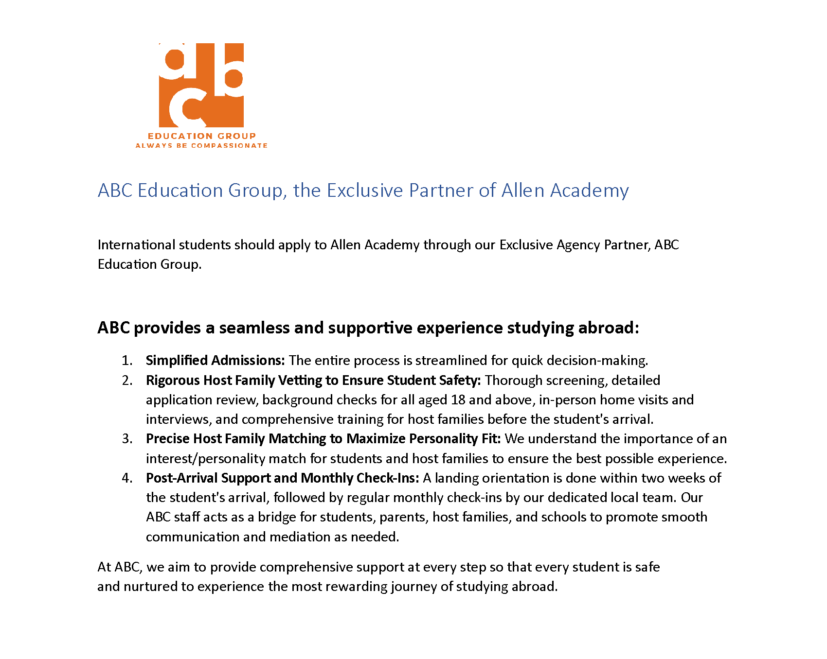 International Admissions Allen Academy Bryan, TX